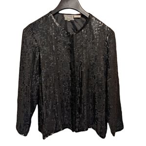 Stenay Vintage Black Sequin Jacket Large